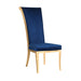 Chintaly JOY-SC-BGL High Back Side Chair w/ Golden Frame - 2 Per Box - Blue
