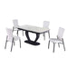 Chintaly KARLEE Contemporary Dining Set w/ Extendable Sintered Stone Table & 4 Motion Back Chairs