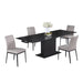 Chintaly KATALINA Dining Set w/ Marbleized Sintered Stone Extendable Table & Diamond Stitched Back Chairs