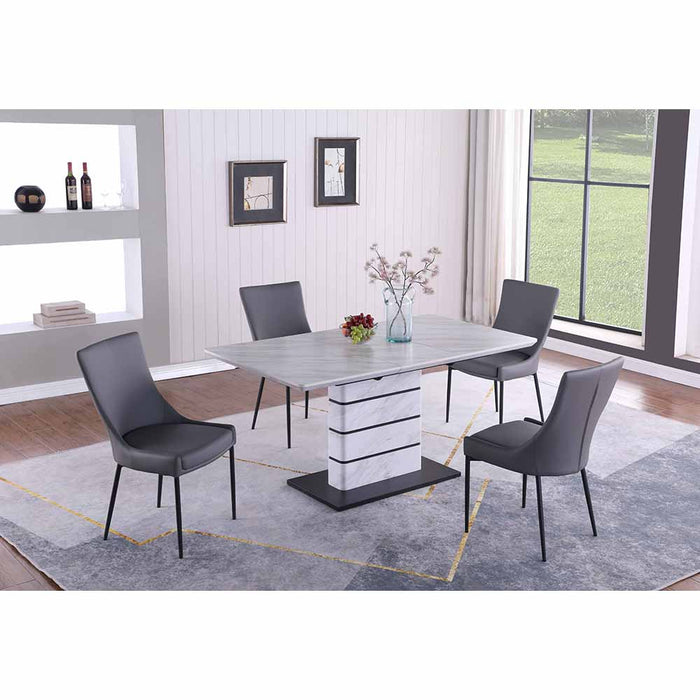 Chintaly KELLY Contemporary Side Chair w/ Steel Legs - 2 per box