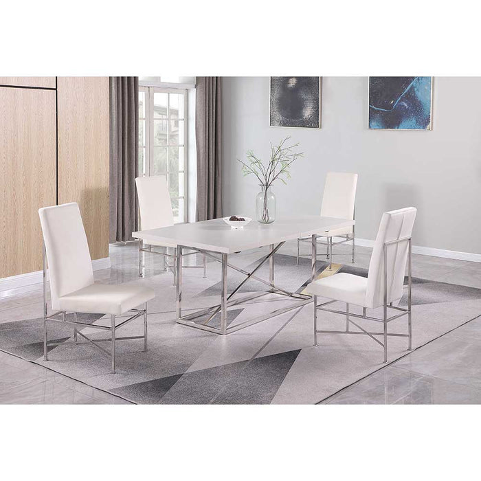 Chintaly KENDALL Contemporary Dining Set with Butterfly Extendable Table & 4 Side Chairs