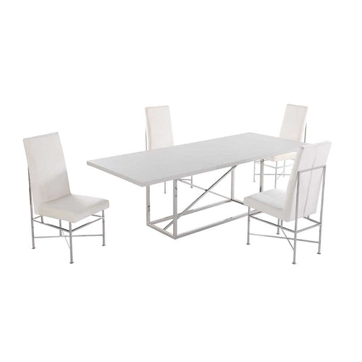 Chintaly KENDALL Contemporary Dining Set with Butterfly Extendable Table & 4 Side Chairs