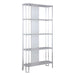 Chintaly KENDALL Contemporary Gray Bookshelf w/ Polished Steel Frame