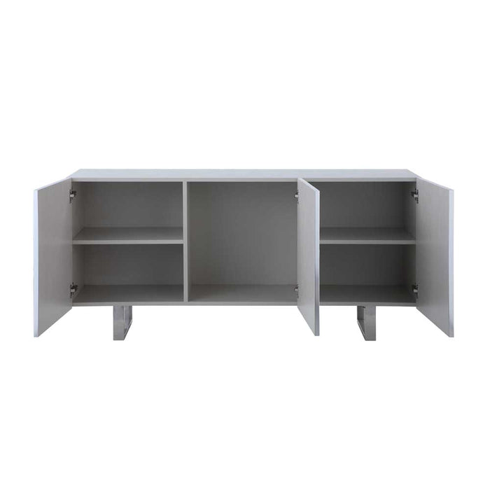 Chintaly KENDALL Contemporary Buffet w/ Steel Legs & Seashell Veneer Accents