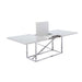 Chintaly KENDALL Contemporary Extendable Gray Dining Table w/ Steel Frame