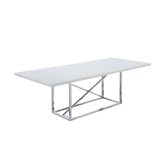 Chintaly KENDALL Contemporary Extendable Gray Dining Table w/ Steel Frame