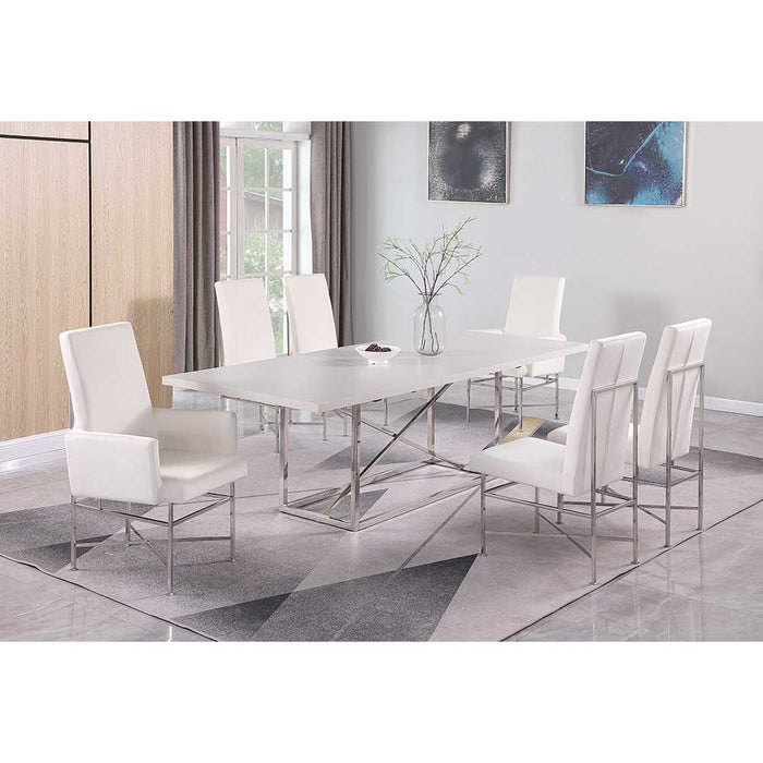 Chintaly KENDALL Contemporary Dining Set with Butterfly Extendable Table & 4 Side Chairs and 2 Arm Chairs
