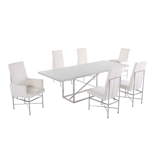 Chintaly KENDALL Contemporary Dining Set with Butterfly Extendable Table & 4 Side Chairs and 2 Arm Chairs