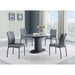 Chintaly KENDRA Dining Set w/ Extendable Top, Art Deco Base & 4 Handle Back Chairs