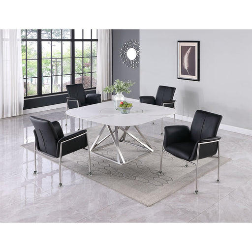 Chintaly IVORY-AC Contemporary Arm Chair w/ Casters