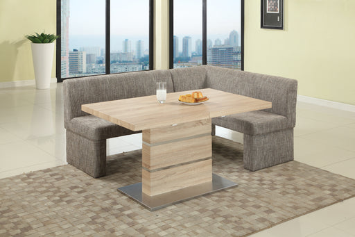 Chintaly LABRENDA Modern Dining Set w/ Extendable Table & Upholstered Nook