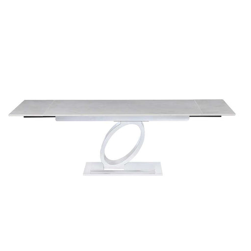 Chintaly LANNA Contemporary Extendable Marble Dining Table w/ “O” Ring Base