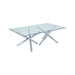 Chintaly LEATRICE Rectangular Table w/ 44"x 84" Glass Top (2 Bases Needed)