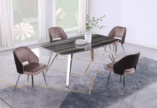 Chintaly LESLIE Contemporary Dining Table w/ Marbleized Top