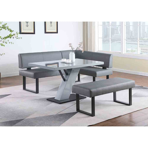 Chintaly LINDEN Upholstered Bench w/ Steel Legs