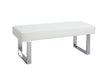 Chintaly LINDEN Contemporary Dining Set w/ White Gloss Table, Upholstered Bench & Nook