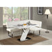 Chintaly LINDEN Contemporary Dining Set w/ Wooden Dining Table & Upholstered Nook