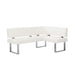 Chintaly LINDEN Contemporary Dining Set w/ White Gloss Table, Upholstered Bench & Nook