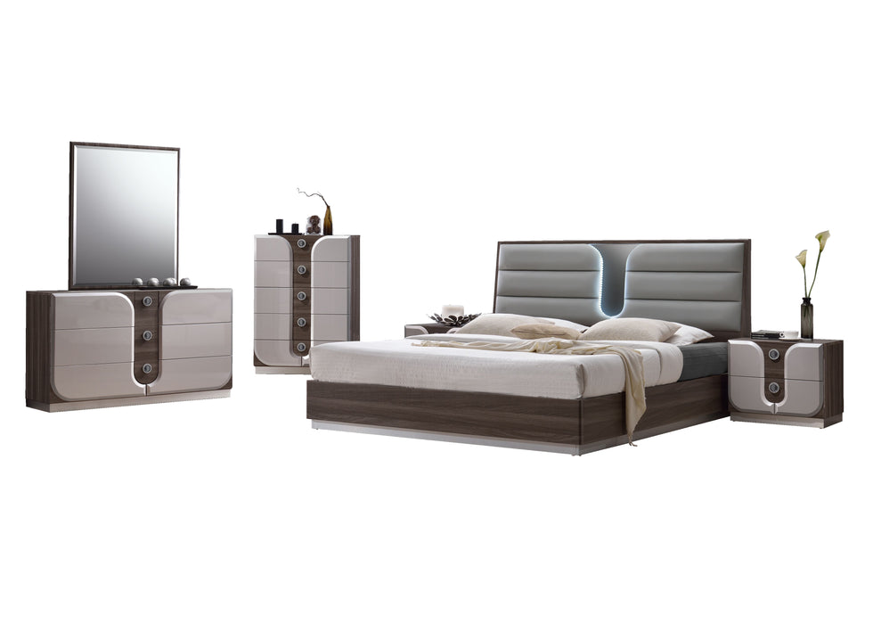 Chintaly LONDON Modern 4-Piece Bedroom Set w/ King Size Bed