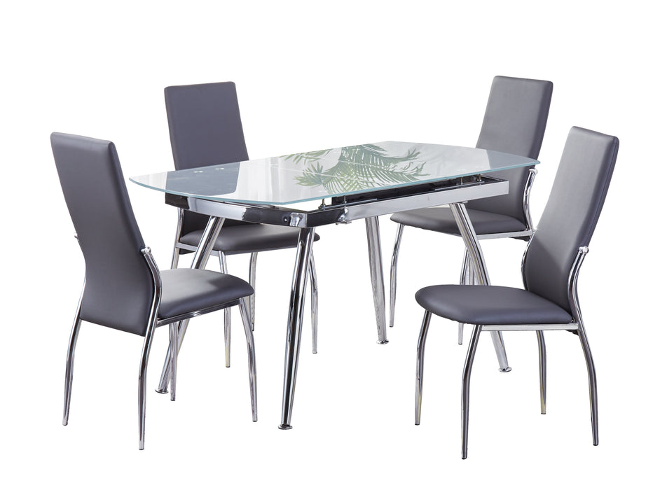 Chintaly LUNA Contemporary Extendable Glass Dining Table