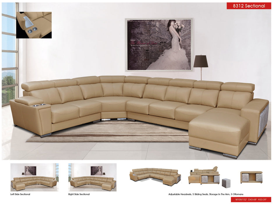 ESF Extravaganza Collection 8312 Sectional with Sliding Seats SET p6810