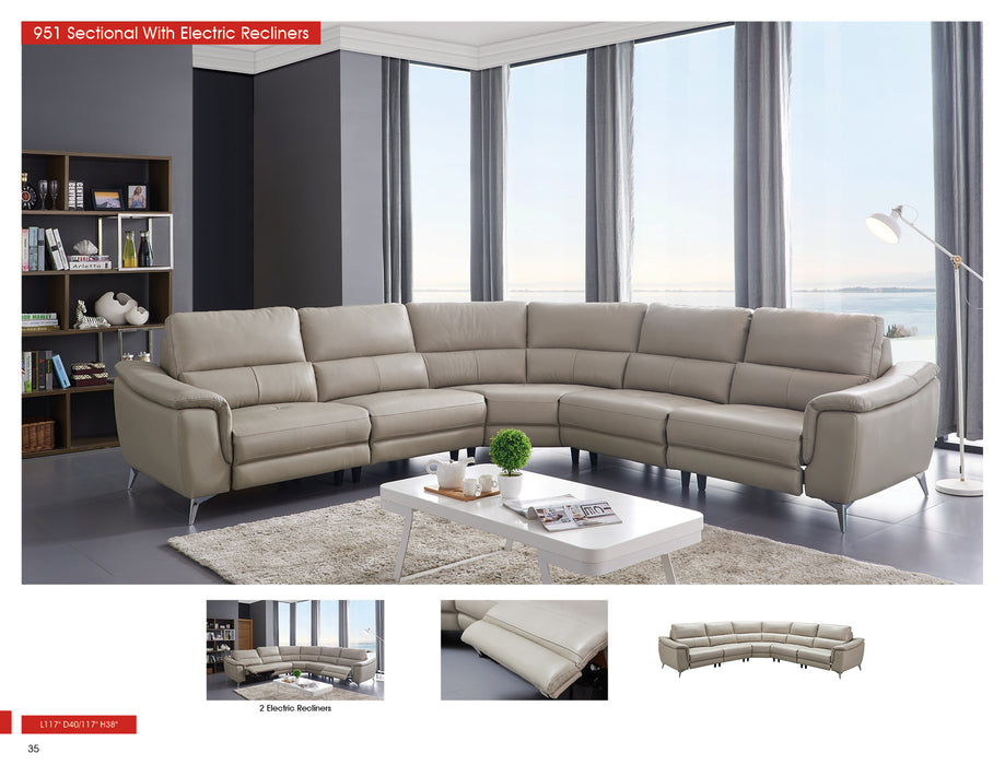 ESF Extravaganza Collection 951 Sectional with 2 Electric recliners SET p9573
