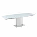 Chintaly MAVIS-WHT Contemporary Extendable White Glass Dining Table