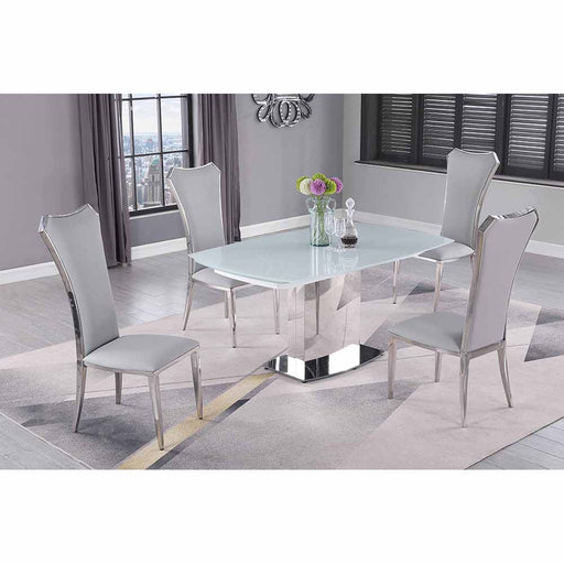 Chintaly JENNIFER-SC Contemporary Tall-Back Side Chair - 2 Per Box - Gray