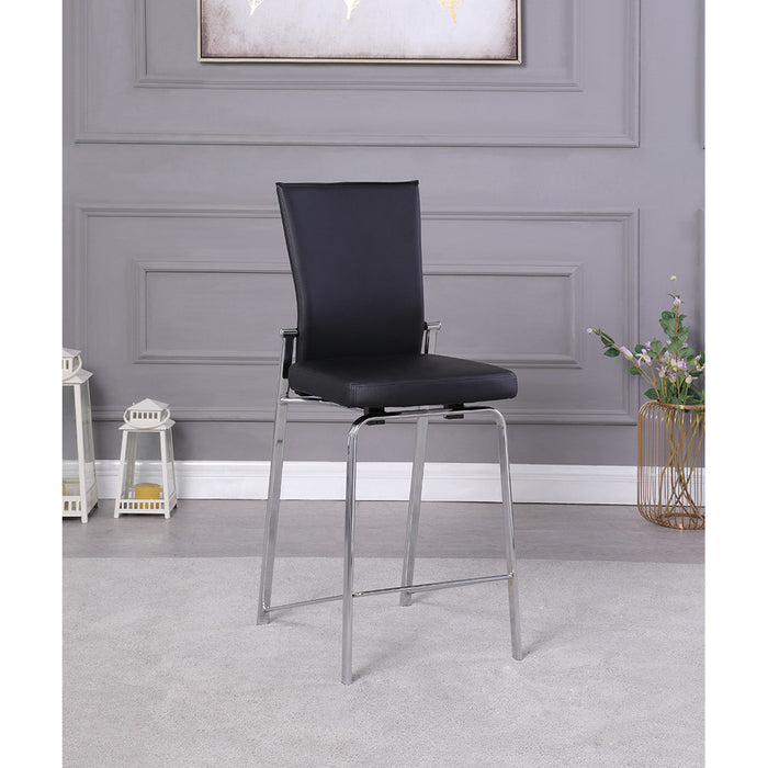 Chintaly MOLLY Contemporary Motion Back Counter Stool w/ Chrome Frame - Red