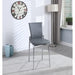 Chintaly MOLLY Contemporary Motion Back Bar Stool w/ Chrome Frame - Gray
