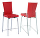 Chintaly MOLLY Contemporary Motion Back Counter Stool w/ Chrome Frame - Red