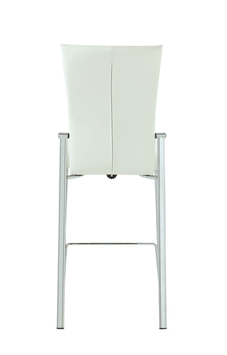 Chintaly MOLLY Contemporary Motion Back Bar Stool w/ Chrome Frame - White