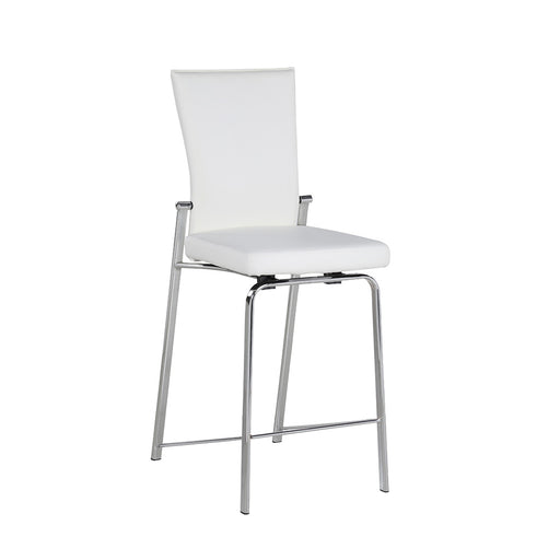 Chintaly MOLLY Contemporary Motion Back Counter Stool w/ Chrome Frame - White