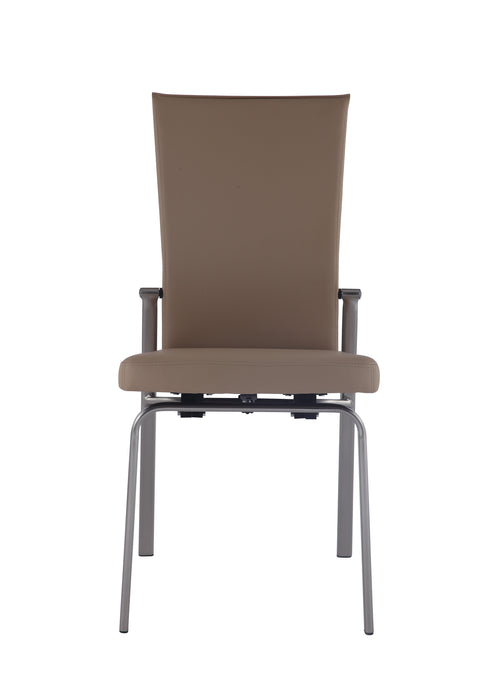Chintaly MOLLY Contemporary Motion-Back Side Chair w/ Brushed Steel Frame - 2 per box - Beige