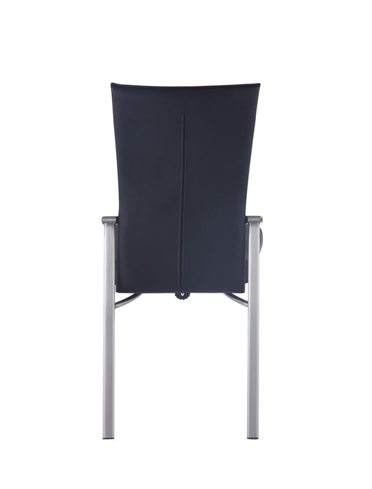 Chintaly MOLLY Contemporary Motion-Back Side Chair w/ Brushed Steel Frame - 2 per box - Black