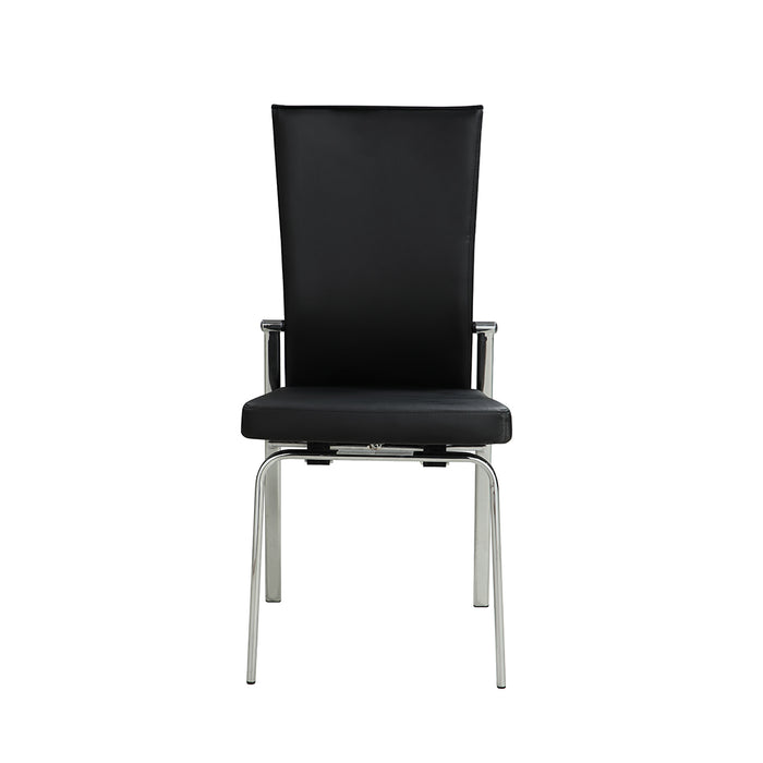 Chintaly MOLLY Contemporary Motion-Back Side Chair w/ Chrome Frame - 2 per box - Black