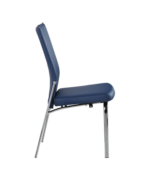 Chintaly MOLLY Contemporary Motion-Back Side Chair w/ Chrome Frame - 2 per box - Blue
