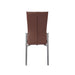 Chintaly MOLLY Contemporary Motion-Back Side Chair w/ Brushed Steel Frame - 2 per box - Brown
