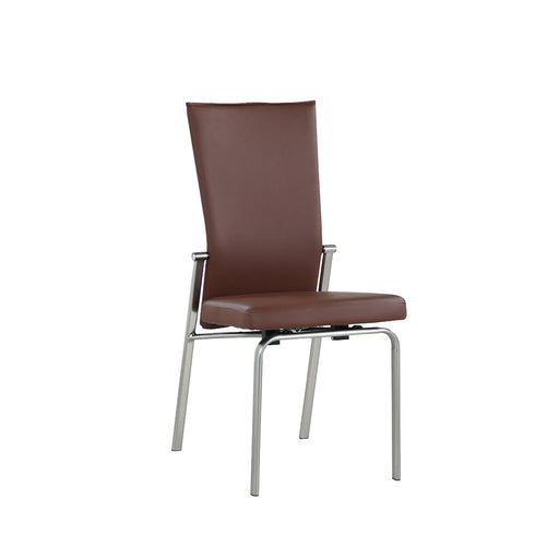 Chintaly MOLLY Contemporary Motion-Back Side Chair w/ Brushed Steel Frame - 2 per box - Brown
