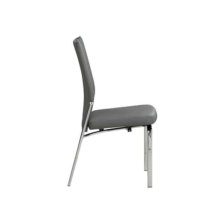 Chintaly MOLLY Contemporary Motion-Back Side Chair w/ Brushed Steel Frame - 2 per box - Gray