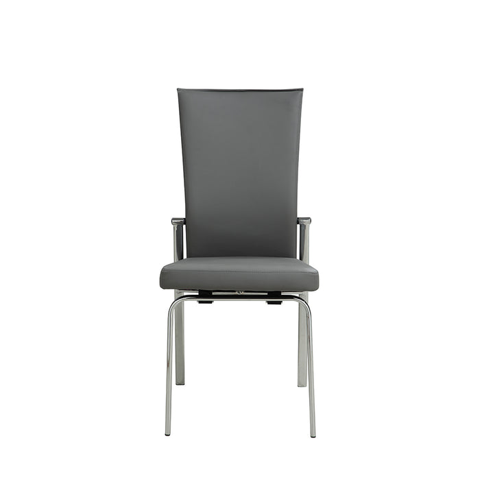 Chintaly MOLLY Contemporary Motion-Back Side Chair w/ Chrome Frame - 2 per box - Gray