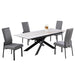 Chintaly MONICA Dining Set w/ Extendable Table & 4 PU Upholstered Chairs
