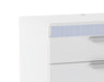 Chintaly MOSCOW Modern Gloss White 2-Drawer Nightstand