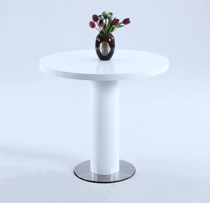 Chintaly MURRAY Contemporary Round All-Wood Gloss White Counter Table