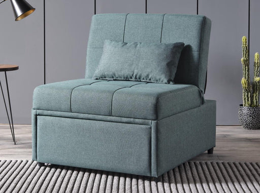 Bellona Mello Pull Out Sleeper Chair with Reclining Back Corvet Green