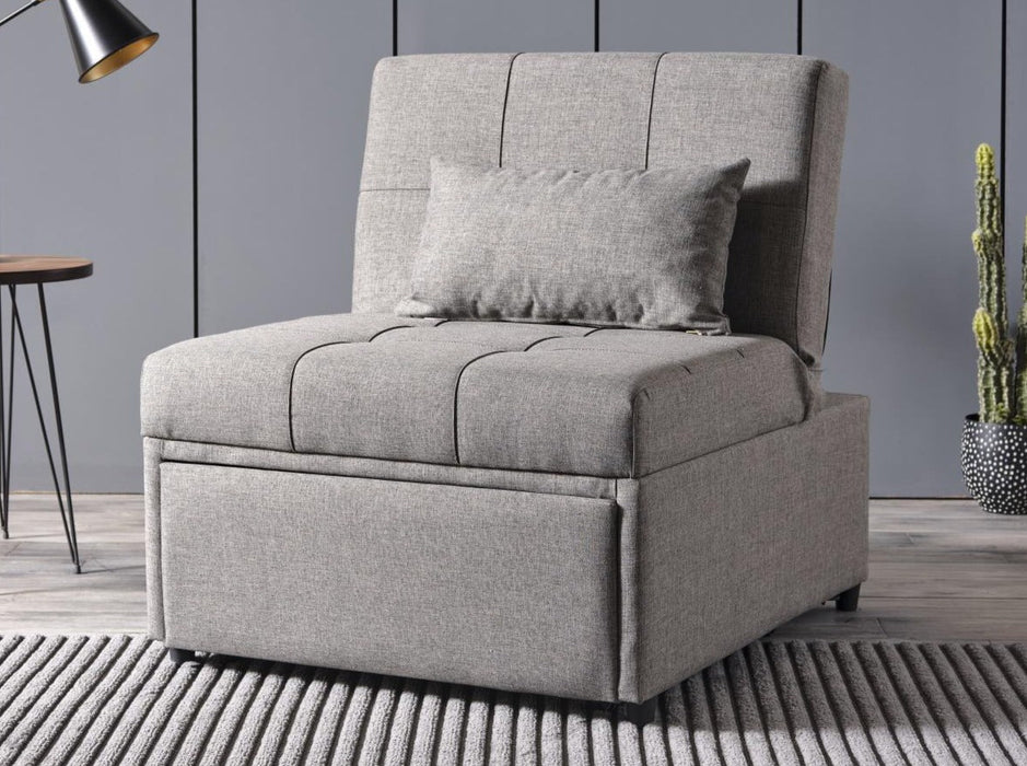 Bellona Mello Pull Out Sleeper Chair with Reclining Back Corvet Grey