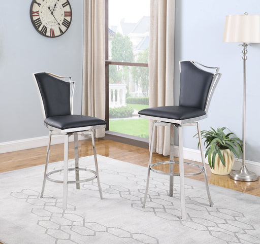 Chintaly NADIA Contemporary Black Swivel Counter Stool w/ Design Back