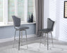 Chintaly NADIA Contemporary Gray Swivel Counter Stool w/ Design Back