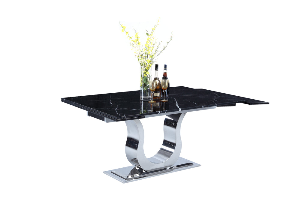 Chintaly NADIA Contemporary Marble Top Extendable Dining Table