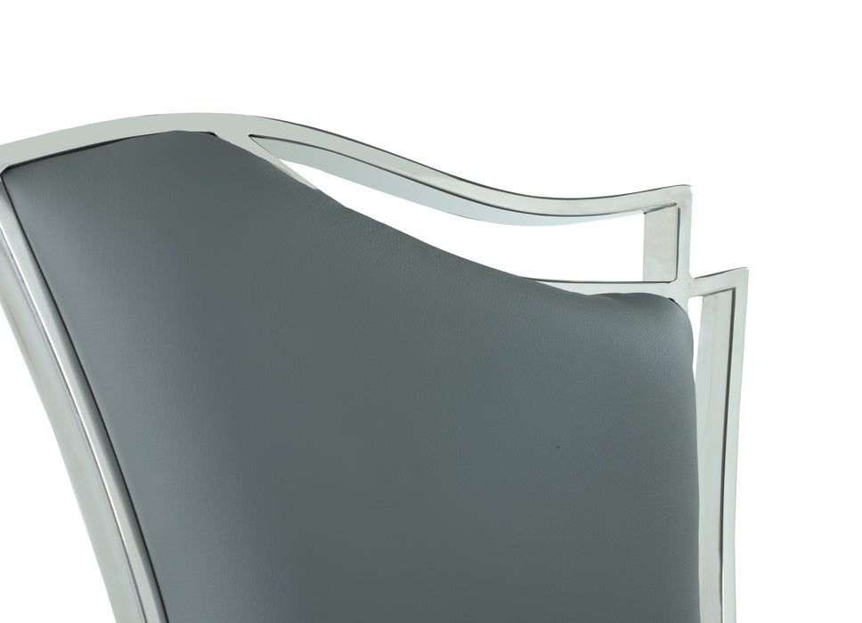 Chintaly NADIA Contemporary Gray Swivel Counter Stool w/ Design Back